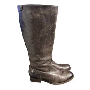 Frye Melissa Leather Riding Boot Women 7.5 Distressed Button Zip Country Western